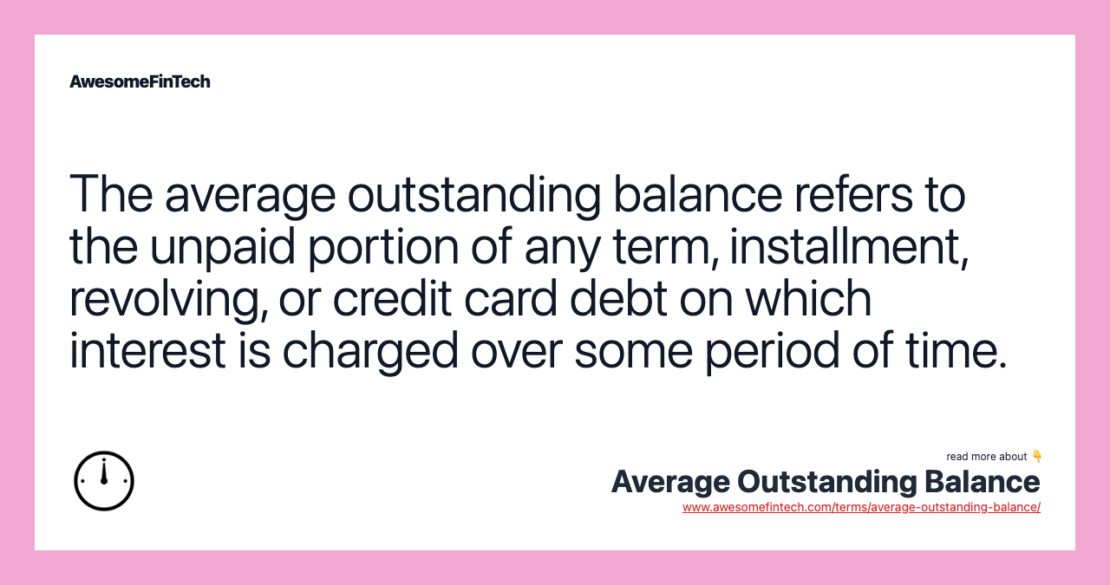 Define Outstanding What Is Average Outstanding Balance? – Average Outstanding Balance ...